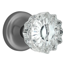 Load image into Gallery viewer, Tulip Fluted Crystal Dark Grey Door Knobs