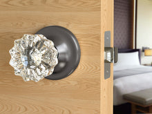 Load image into Gallery viewer, Tulip Fluted Crystal Dark Grey Door Knobs