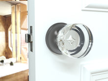 Load image into Gallery viewer, Round Crystal Dark Grey Door Knobs
