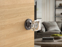 Load image into Gallery viewer, Square Crystal Dark Grey Door Knobs
