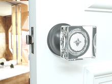 Load image into Gallery viewer, Square Crystal Dark Grey Door Knobs