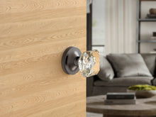 Load image into Gallery viewer, Princess Square Crystal Dark Grey Door Knobs