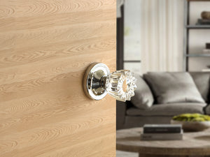 Tulip Fluted Crystal Polished Chrome Door Knobs