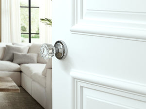 Tulip Fluted Crystal Polished Chrome Door Knobs
