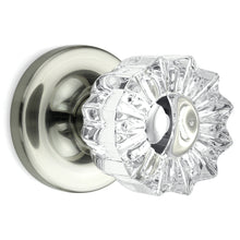Load image into Gallery viewer, Tulip Fluted Crystal Satin Nickel Door Knobs