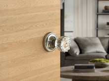 Load image into Gallery viewer, Tulip Fluted Crystal Satin Nickel Door Knobs