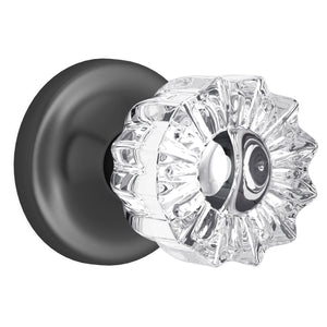 Tulip Fluted Crystal Dark Grey Door Knobs