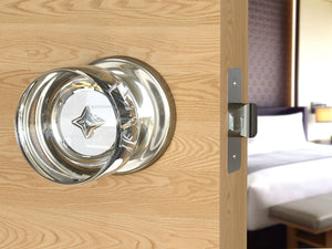 Round Crystal Satin Nickel Door Knobs