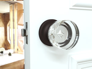 Round Crystal Venetian Bronze Door Knobs