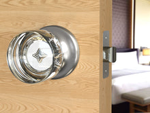 Load image into Gallery viewer, Round Crystal Matte Chrome Door Knobs