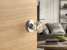 Load image into Gallery viewer, Round Crystal Matte Chrome Door Knobs