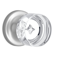 Load image into Gallery viewer, Round Crystal Matte Chrome Door Knobs