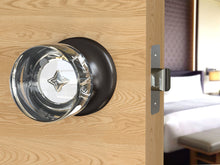 Load image into Gallery viewer, Round Crystal Dark Grey Door Knobs