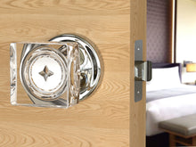 Load image into Gallery viewer, Square Crystal Polished Chrome Door Knobs