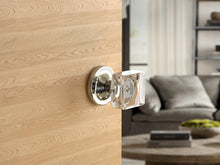 Load image into Gallery viewer, Square Crystal Polished Chrome Door Knobs