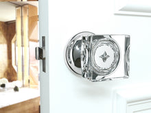 Load image into Gallery viewer, Square Crystal Polished Chrome Door Knobs