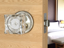 Load image into Gallery viewer, Square Crystal Satin Nickel Door Knobs