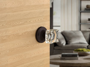Square Crystal Venetian Bronze Door Knobs