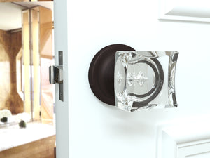 Square Crystal Venetian Bronze Door Knobs