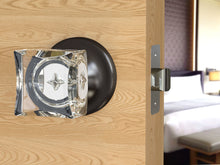 Load image into Gallery viewer, Square Crystal Dark Grey Door Knobs