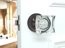 Load image into Gallery viewer, Square Crystal Dark Grey Door Knobs