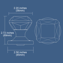 Load image into Gallery viewer, Princess Square Crystal Matte Chrome Door Knobs