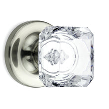 Load image into Gallery viewer, Princess Square Crystal Satin Nickel Door Knobs