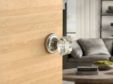 Load image into Gallery viewer, Princess Square Crystal Satin Nickel Door Knobs