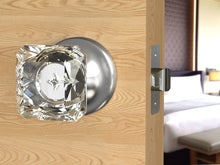 Load image into Gallery viewer, Princess Square Crystal Matte Chrome Door Knobs