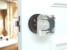 Load image into Gallery viewer, Princess Square Crystal Dark Grey Door Knobs