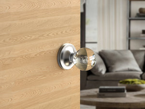 Ball Crystal Matte Chrome Door Knobs