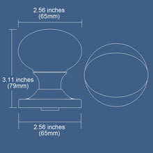 Load image into Gallery viewer, Oval Egg Crystal Matte Chrome Door Knobs