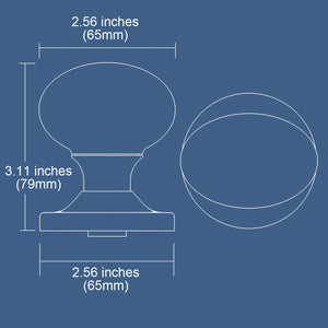Oval Egg Crystal Satin Nickel Door Knobs
