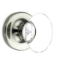 Load image into Gallery viewer, Oval Egg Crystal Satin Nickel Door Knobs