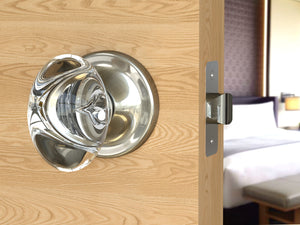 Oval Egg Crystal Satin Nickel Door Knobs