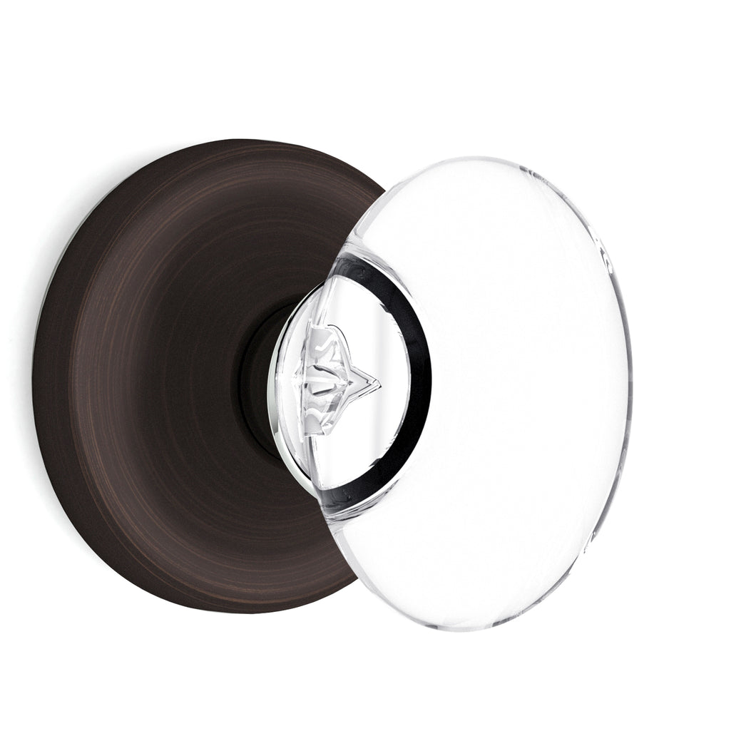Oval Egg Crystal Venetian Bronze Door Knobs