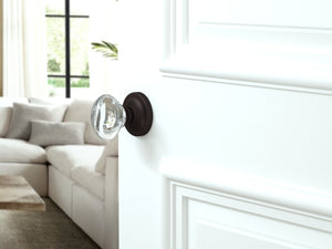 Oval Egg Crystal Venetian Bronze Door Knobs