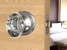 Load image into Gallery viewer, Oval Egg Crystal Matte Chrome Door Knobs