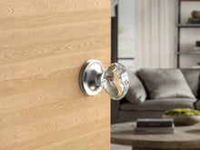 Load image into Gallery viewer, Oval Egg Crystal Matte Chrome Door Knobs