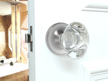 Load image into Gallery viewer, Oval Egg Crystal Matte Chrome Door Knobs