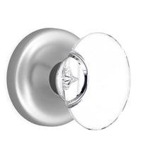 Load image into Gallery viewer, Oval Egg Crystal Matte Chrome Door Knobs
