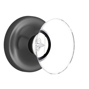 Oval Egg Crystal Dark Grey Door Knobs