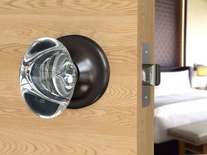 Oval Egg Crystal Dark Grey Door Knobs