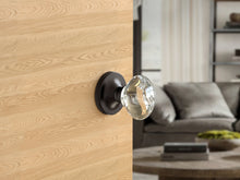 Load image into Gallery viewer, Oval Egg Crystal Dark Grey Door Knobs