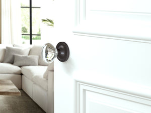 Oval Egg Crystal Dark Grey Door Knobs