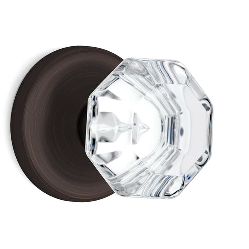 Octagon Crystal Venetian Bronze Door Knobs