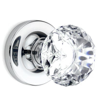 Load image into Gallery viewer, Diamond Round Brilliant Crystal Polished Chrome Door Knobs