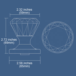 Diamond Round Brilliant Crystal Polished Chrome Door Knobs