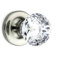 Load image into Gallery viewer, Diamond Round Brilliant Crystal Satin Nickel Door Knobs