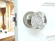 Load image into Gallery viewer, Diamond Round Brilliant Crystal Satin Nickel Door Knobs